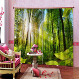 Max 2 Panel/Set 3D Print Curtain Drapes for Living Room Bedroom Sunshine Forest