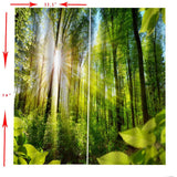 Max 2 Panel/Set 3D Print Curtain Drapes for Living Room Bedroom Sunshine Forest