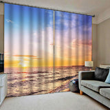 Max 2 Panel/Set 3D Print Curtain Drapes for Living Room Bedroom Sunset Beach