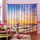 Max 2 Panel/Set 3D Print Curtain Drapes for Living Room Bedroom Sunset Beach