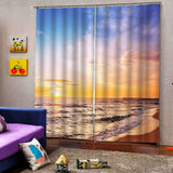 Max 2 Panel/Set 3D Print Curtain Drapes for Living Room Bedroom Sunset Beach