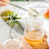 Max Honey Juice Jar Pot with Dipper and Lid Cover for Home Kitchen Clear 245ml