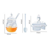 Max Honey Juice Jar Pot with Dipper and Lid Cover for Home Kitchen Clear 245ml