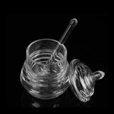 Max Honey Juice Jar Pot with Dipper and Lid Cover for Home Kitchen Clear 245ml