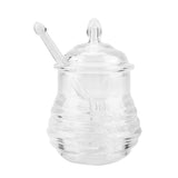 Max Honey Juice Jar Pot with Dipper and Lid Cover for Home Kitchen Clear 245ml