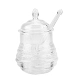 Max Honey Juice Jar Pot with Dipper and Lid Cover for Home Kitchen Clear 245ml
