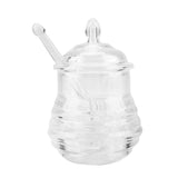Max Honey Juice Jar Pot with Dipper and Lid Cover for Home Kitchen Clear 245ml
