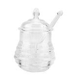 Max Honey Juice Jar Pot with Dipper and Lid Cover for Home Kitchen Clear 245ml