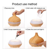 Max 300ml Air Humidifier Essential Oil Aromatherapy Diffuser UK Plug Brown