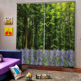 Max Waterproof 3D Curtain Digital Printing Light Reducing Drapes for Bedroom A