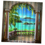 Max Waterproof 3D Curtain Digital Printing Light Reducing Drapes for Bedroom F