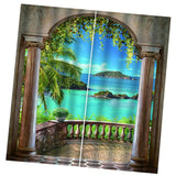 Max Waterproof 3D Curtain Digital Printing Light Reducing Drapes for Bedroom F