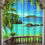 Max Waterproof 3D Curtain Digital Printing Light Reducing Drapes for Bedroom F