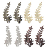 Max 2pcs Curtain Tieback Hooks Leaf-Shaped Drapery Holder Wall Hanger Golden