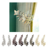 Max 2pcs Curtain Tieback Hooks Leaf-Shaped Drapery Holder Wall Hanger Golden