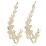 Max 2pcs Curtain Tieback Hooks Leaf-Shaped Drapery Holder Wall Hanger Golden
