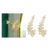 Max 2pcs Curtain Tieback Hooks Leaf-Shaped Drapery Holder Wall Hanger Golden
