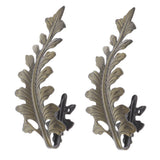 Max 2pcs Curtain Tieback Hooks Leaf-Shaped Drapery Holder Wall Hanger Bronze