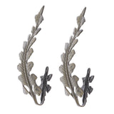 Max 2pcs Curtain Tieback Hooks Leaf-Shaped Drapery Holder Wall Hanger Bronze