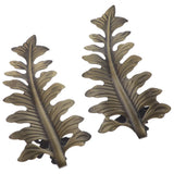 Max 2pcs Curtain Tieback Hooks Leaf-Shaped Drapery Holder Wall Hanger Bronze
