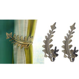 Max 2pcs Curtain Tieback Hooks Leaf-Shaped Drapery Holder Wall Hanger Bronze