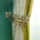Max 2pcs Curtain Tieback Hooks Leaf-Shaped Drapery Holder Wall Hanger Bronze