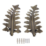 Max 2pcs Curtain Tieback Hooks Leaf-Shaped Drapery Holder Wall Hanger Bronze