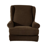 Max Stretch Wing Back Arm Chair Cover 2-Piece Wingback Sofa Slipcover Coffee