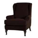 Max Stretch Wing Back Arm Chair Cover 2-Piece Wingback Sofa Slipcover Coffee