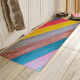 Max 180x60cm Floor Mat Runner Kitchen Non-slip Area Rug Colorful Wood Floor