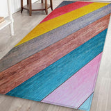 Max 180x60cm Floor Mat Runner Kitchen Non-slip Area Rug Colorful Wood Floor