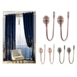 Max 2pcs Zinc Alloy Thicken Curtain Tiebacks Holder Wall Hooks Golden Color