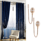 Max 2pcs Zinc Alloy Thicken Curtain Tiebacks Holder Wall Hooks Golden Color