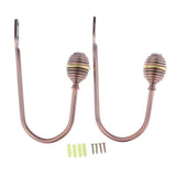 Max 2pcs Zinc Alloy Thicken Curtain Tiebacks Holder Wall Hooks Copper Color