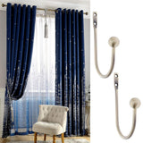 Max 2pcs Zinc Alloy Curtain Drapery Holdbacks Holder Wall Hooks Bronze Color