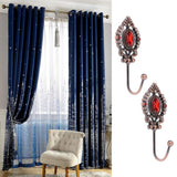 Max 2x Crown-shaped Curtain Tieback Hooks European Style Clothes Hanger Copper