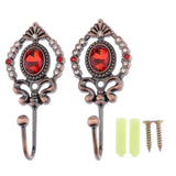 Max 2x Crown-shaped Curtain Tieback Hooks European Style Clothes Hanger Copper