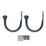 Max 1 Pair U-Shape Tube Curtain Holdback Drape Hook Vary Types Mushroom_Black