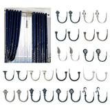 Max 1 Pair U-Shape Tube Curtain Holdback Drape Hook Vary Types Mushroom_Black