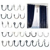 Max 1 Pair U-Shape Tube Curtain Holdback Drape Hook Vary Types Mushroom_Black