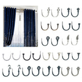 Max 1 Pair U-Shape Tube Curtain Holdback Drape Hook Vary Types Mushroom_Black