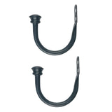 Max 1 Pair U-Shape Tube Curtain Holdback Drape Hook Vary Types Mushroom_Black