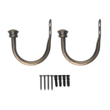Max 1 Pair U-Shape Tube Curtain Holdback Drape Hook Vary Types Mushroom_Brown