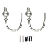 Max 1 Pair U-Shape Tube Curtain Holdback Drape Hook Vary Types hourglass_Silver