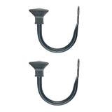 Max 1 Pair U-Shape Tube Curtain Holdback Drape Hook Vary Types Square_Black