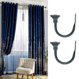 Max 1 Pair U-Shape Tube Curtain Holdback Drape Hook Vary Types Square_Black