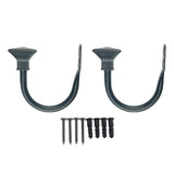 Max 1 Pair U-Shape Tube Curtain Holdback Drape Hook Vary Types Square_Black