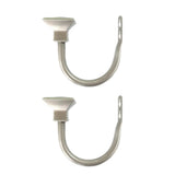Max 1 Pair U-Shape Tube Curtain Holdback Drape Hook Vary Types Square_Silver