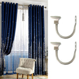 Max 1 Pair U-Shape Tube Curtain Holdback Drape Hook Vary Types Square_Silver