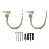 Max 1 Pair U-Shape Tube Curtain Holdback Drape Hook Vary Types Square_Silver